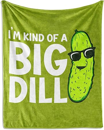 Pickle Throw Blanket for Baby - 30x40 Inches Lap Size - Soft Fluffy Cozy Blankets Gift - Green Funny Blanket Throws for Couch, Work