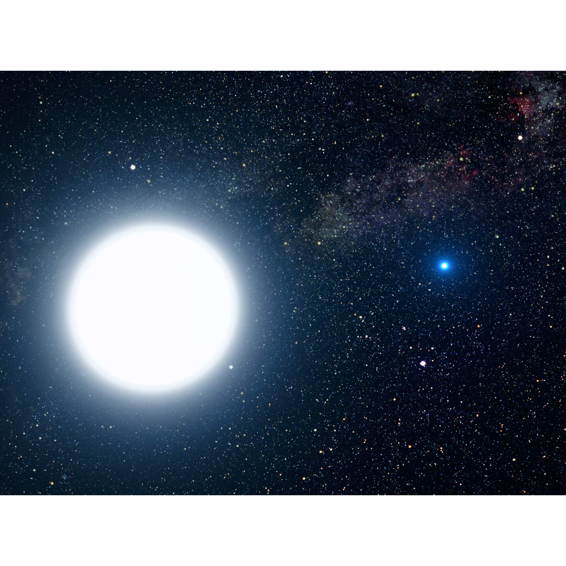 Space NASA Binary Stars Sirius A B Illustration Premium Wall Art Canvas Print 18X24 Inch