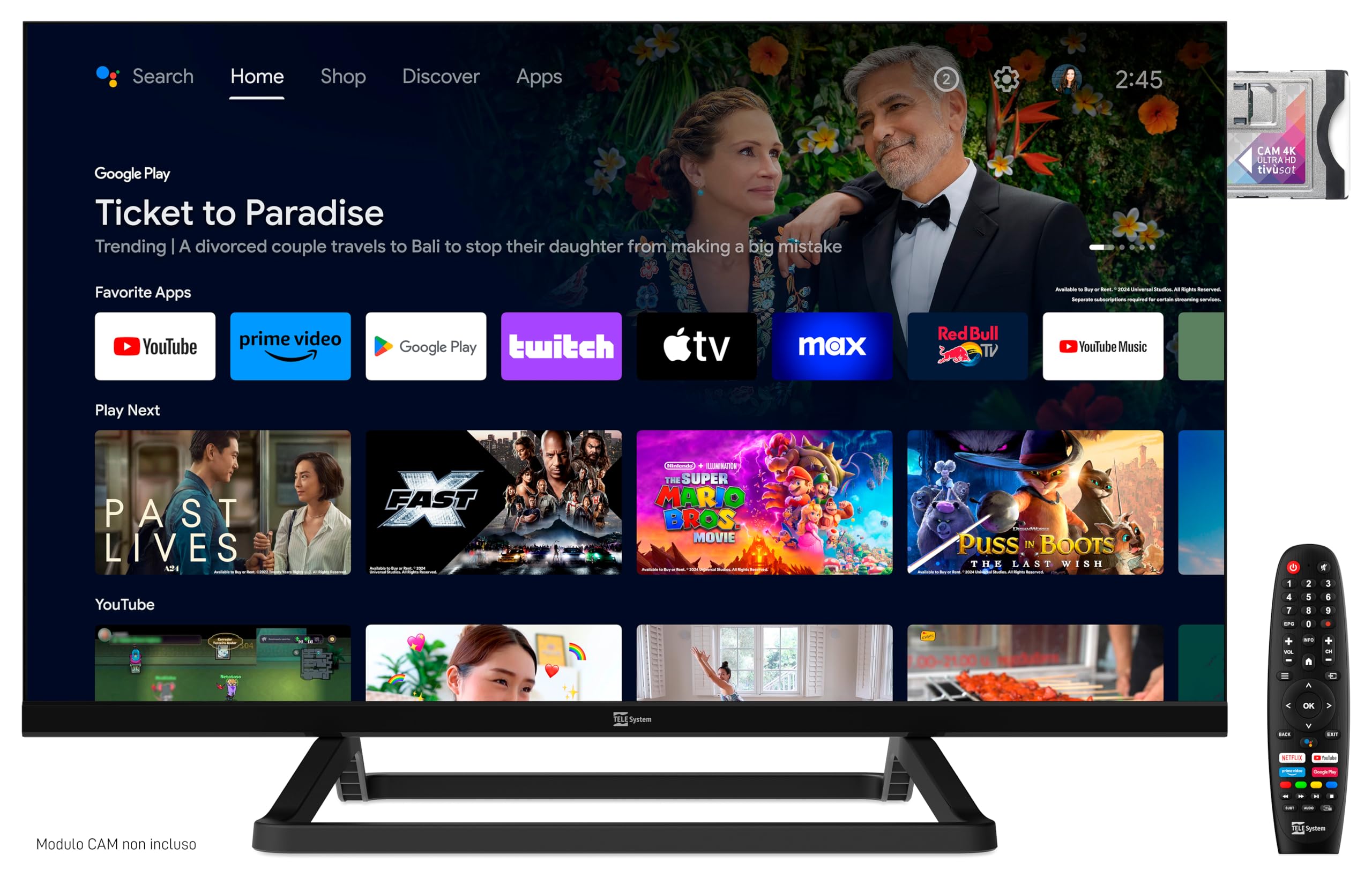 TELE System TS24FL Smart TV 24 Pollici Android Tivùsat - Dettaglio