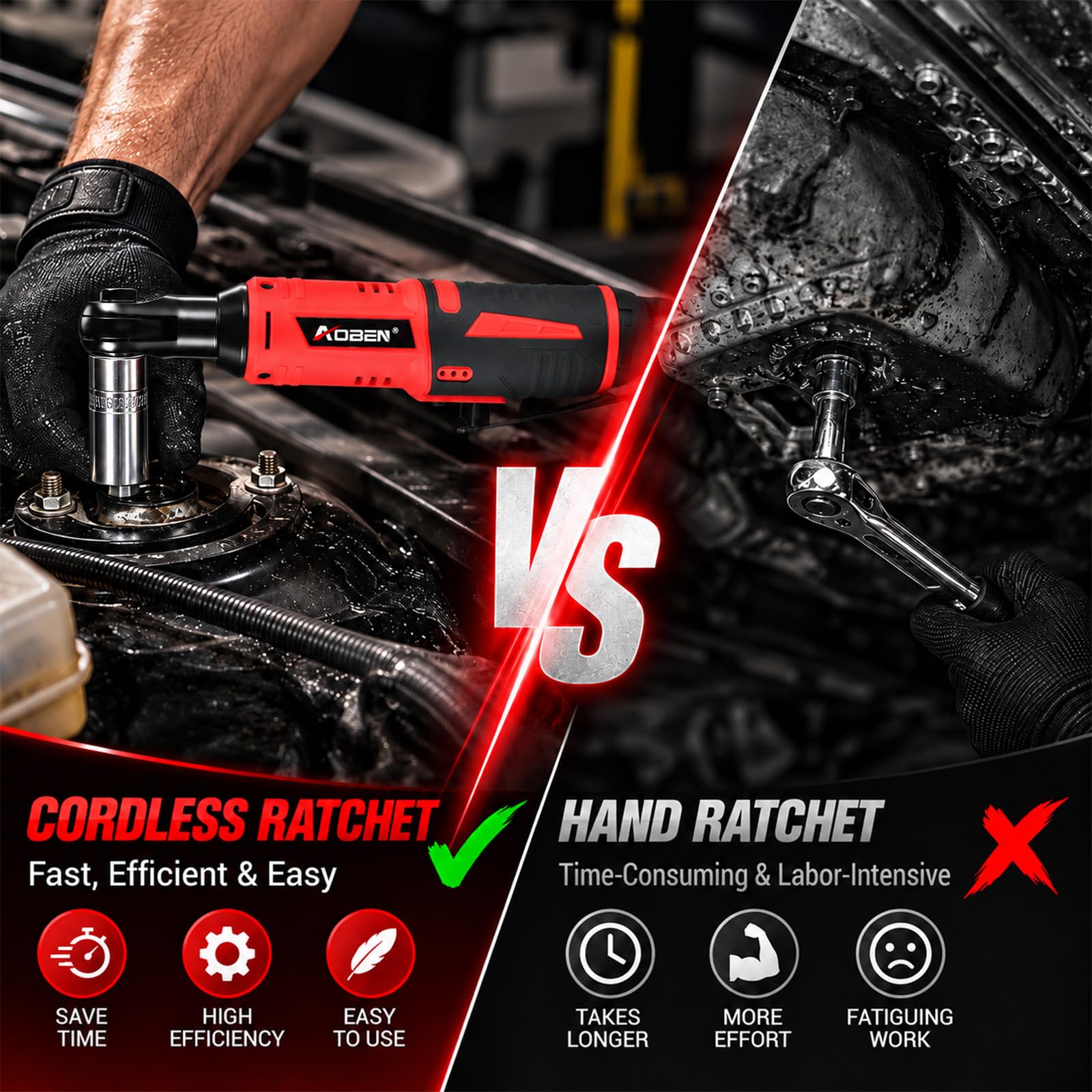 AOBEN Cordless Ratchet Wrench Kit - Auto Repair & DIY -7 AOBEN Cordless Ratchet Wrench Kit - Auto Repair & DIY -7