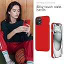 YATWIN Silicone Back Case for iPhone 15 Plus, Soft-Touch Phone Back Cover for Apple iPhone 15 Plus - Red gallery image