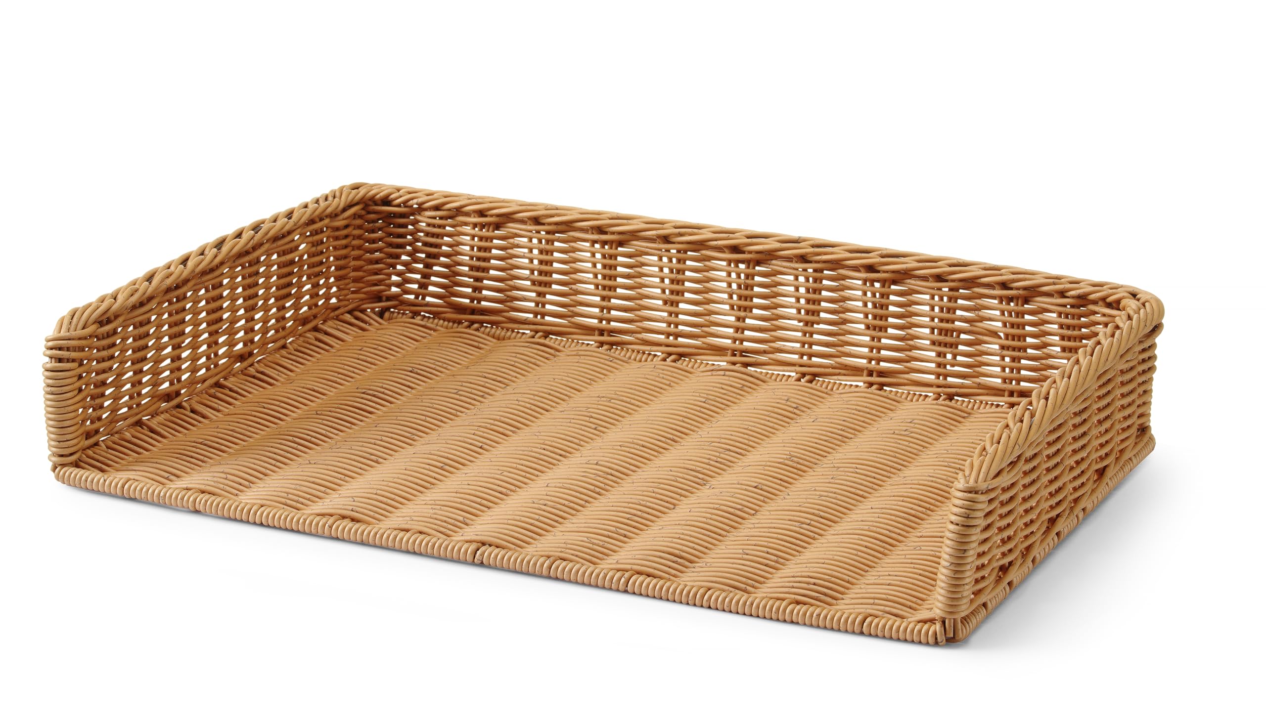HENDI Cestino per pane, rinforzato con una montatura in acciaio inossidabile, cestello-espositore-display porta pane per la presentazione e la conservazione del pane, 595x395x(H)105mm, polyrattan