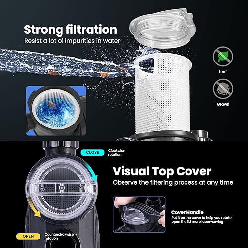 Miniatura 3 de VIVOHOME Bomba de piscina de doble voltaje de 2.5 HP, autocebado de alta elevación de 78 pies, ahorro de energía DOE, conectores de 1.5 y 2 pulgadas