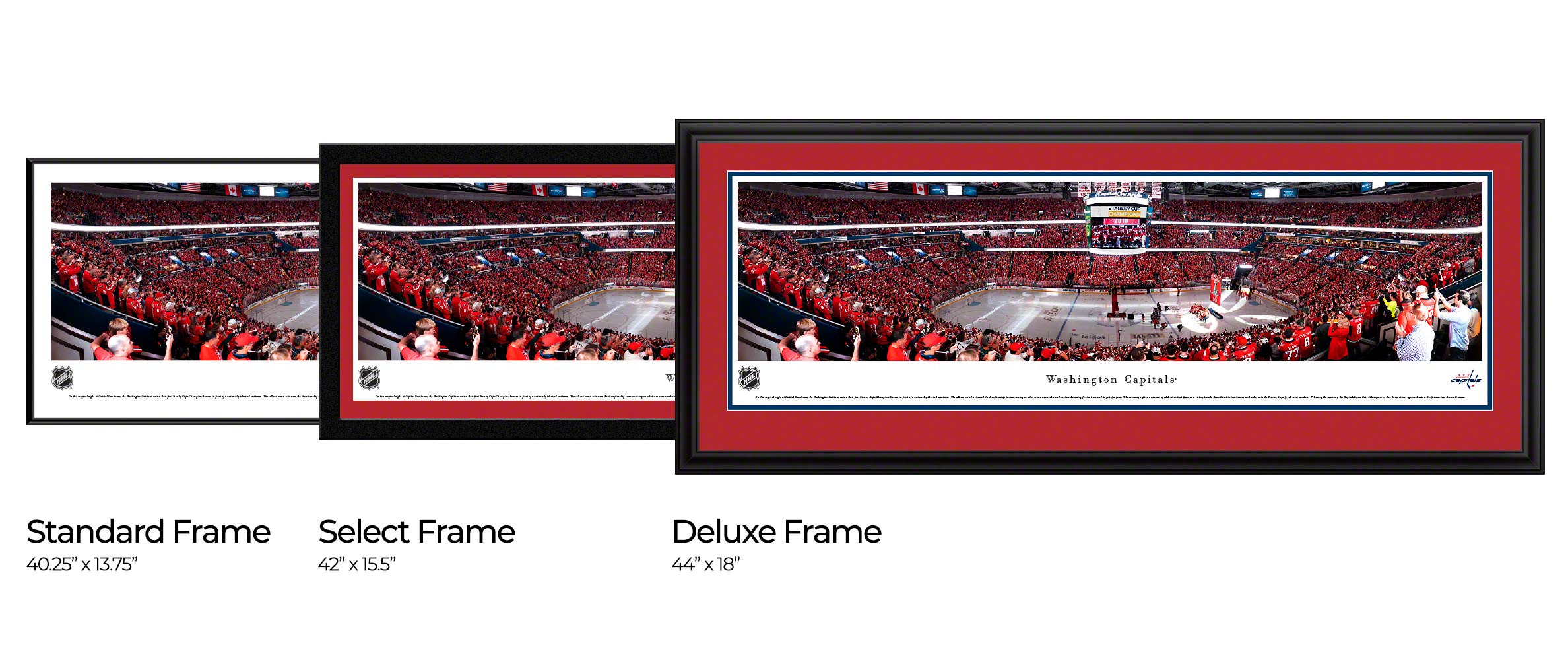 Washington Capitals - 40.25x13.75-inch Panoramic Standard Framed Picture