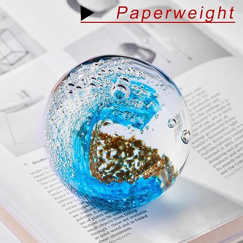 Miniatura 2 de Adorno de bola de cristal, decoración del hogar, bola de pisapapeles de cristal, decoración de oficina, un regalo para los amantes del océano,