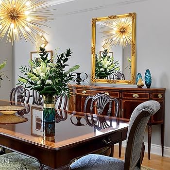 専用〜✴︎フランスアンティーク　壁掛け　置き型　モノグラム　フリルカバー2点付き Amazon.com: Chende Baroque Wall Mirror 24 x 36 Inch, Gold