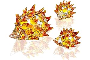 H&D HYALINE & DORA Glass Hedgehog Figurines