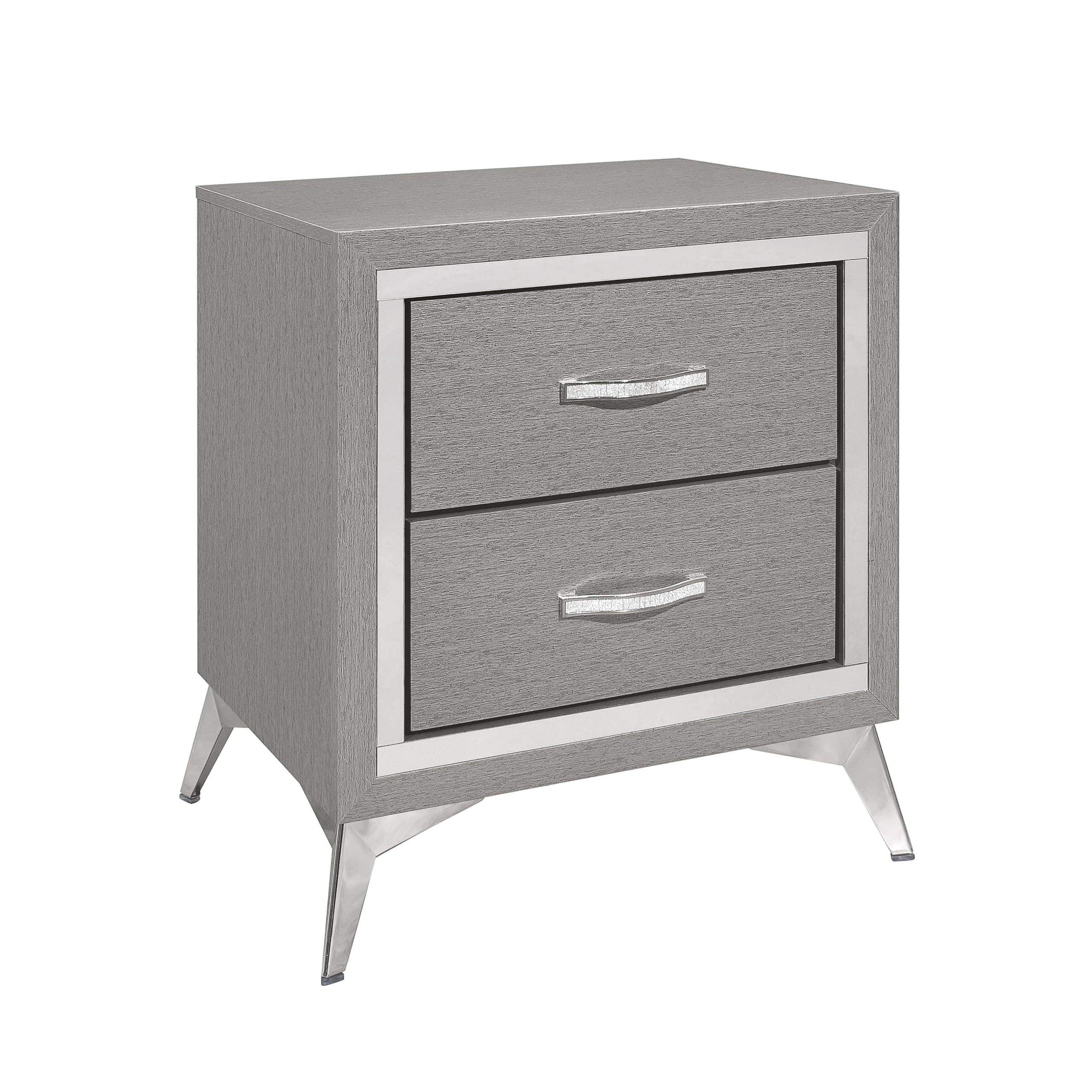 New Classic Furniture Huxley Wood 2-Drawer Nightstand, Gray