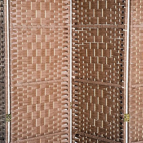 Miniatura 9 de HOMCOM Room Divider, 4 Panel Folding Privacy Screen, 6FT Tall Portable Wicker Weave Partition Wall Divider for Bedroom, Home Office, Natural Madera