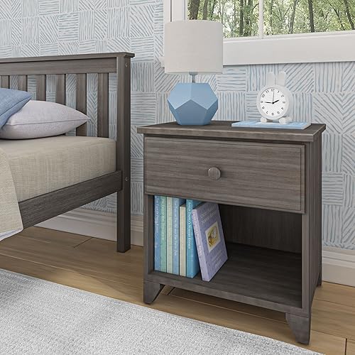 Miniatura 16 de Max & Lily Mesita de noche clásica de madera con estantes, mesita de noche para niños, mesita de noche pequeña para dormitorio, azul