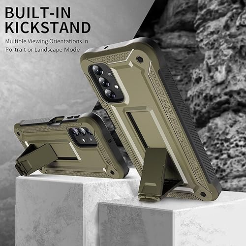 Miniatura 4 de URBANITE Funda protectora resistente de doble capa a prueba de golpes con protector de pantalla y soporte, grado militar resistente para teléfono
