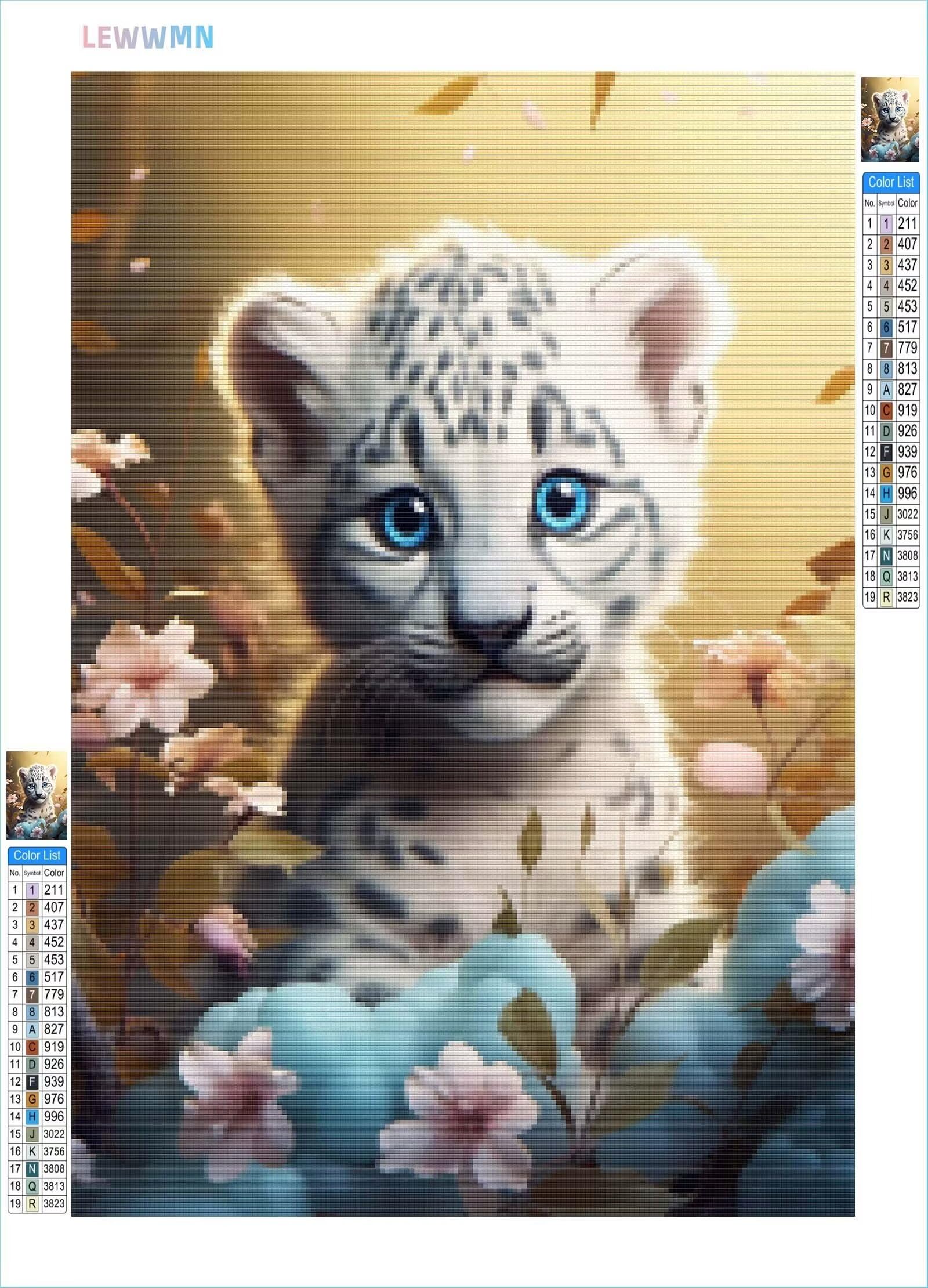 5D DIY Diamante Art Pintura kit Completo, Diamond Painting Adultos Niños Rhinestone Bordado de Punto de Cruz Artes Pintura Painting,Cuadros Decor para Cuarto, Sala de Estar - (Leopardo animal) 60x90cm