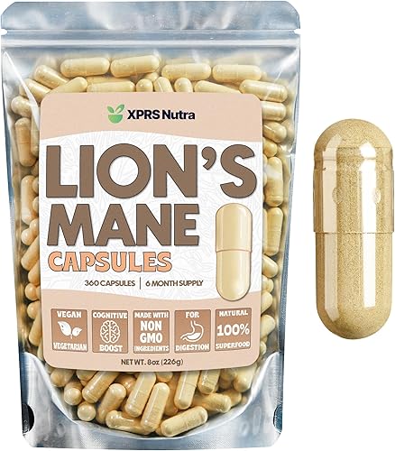 Miniatura 8 de XPRS Nutra Cápsulas de suplemento de melena de león orgánica, 180 unidades (suministro para 90 días) de cápsulas de hongos de melena de león prémium