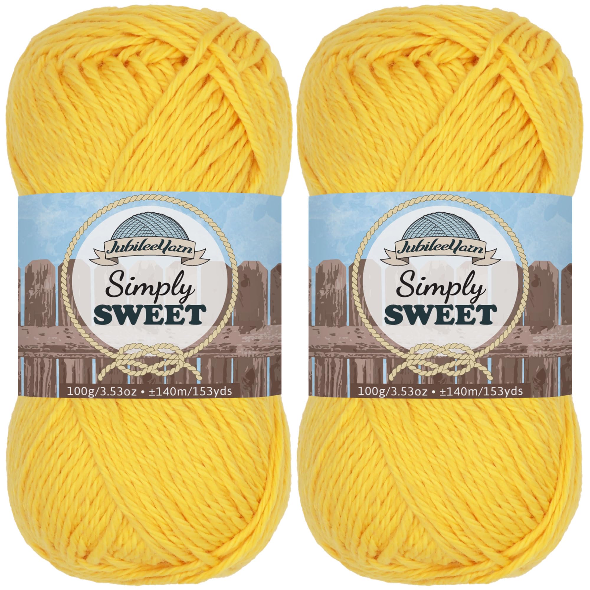 Hilo de algodón peinado JubileeYarn Super Sunshine de 100g para tejer prendas ligeras de verano