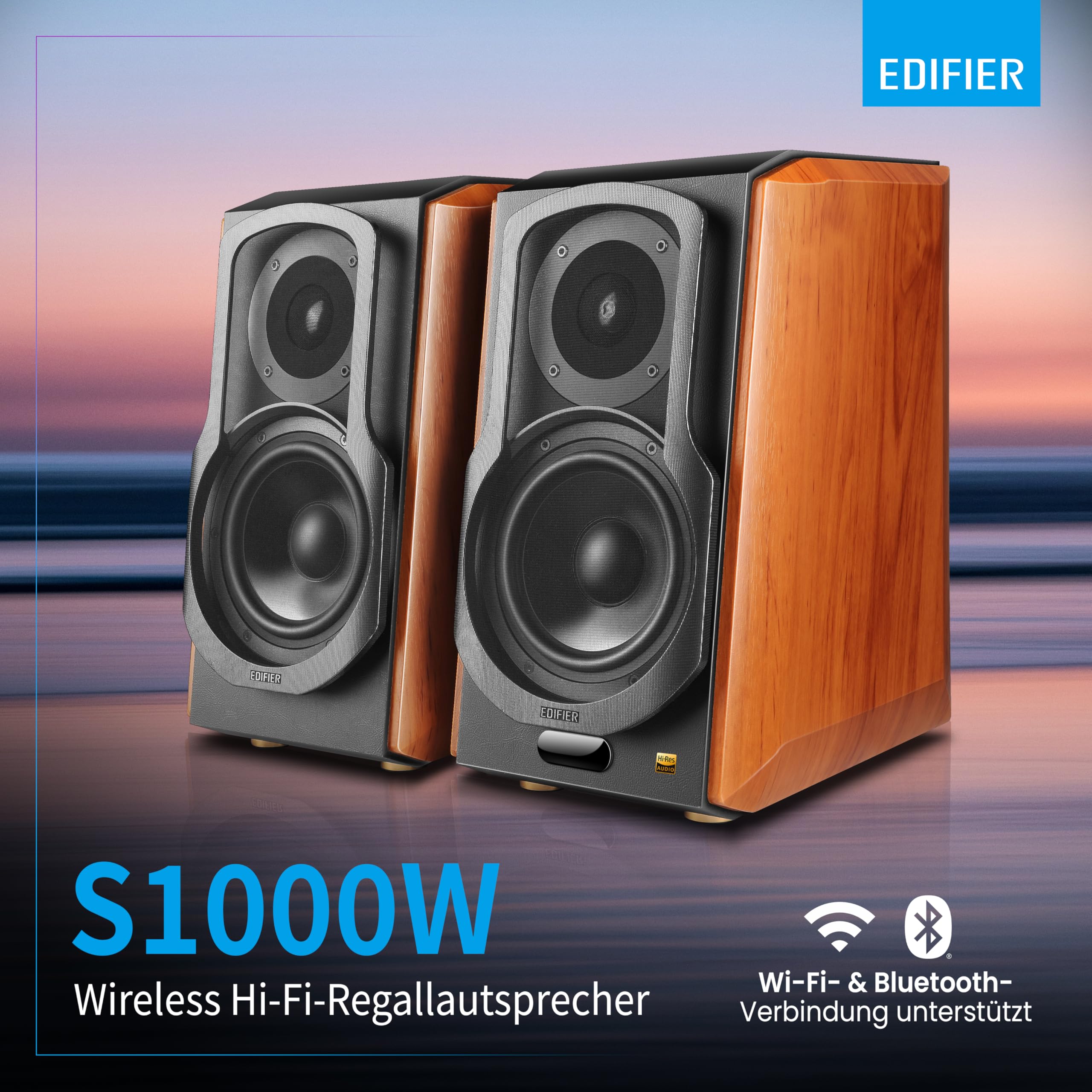 Edifier S1000W WiFi Lautsprecher mit Bluetooth, digitalen und analogen Eingängen Funktioniert mit Amazon Alexa, Apple AirPlay 2, Spotify, Tidal und noch mehr.