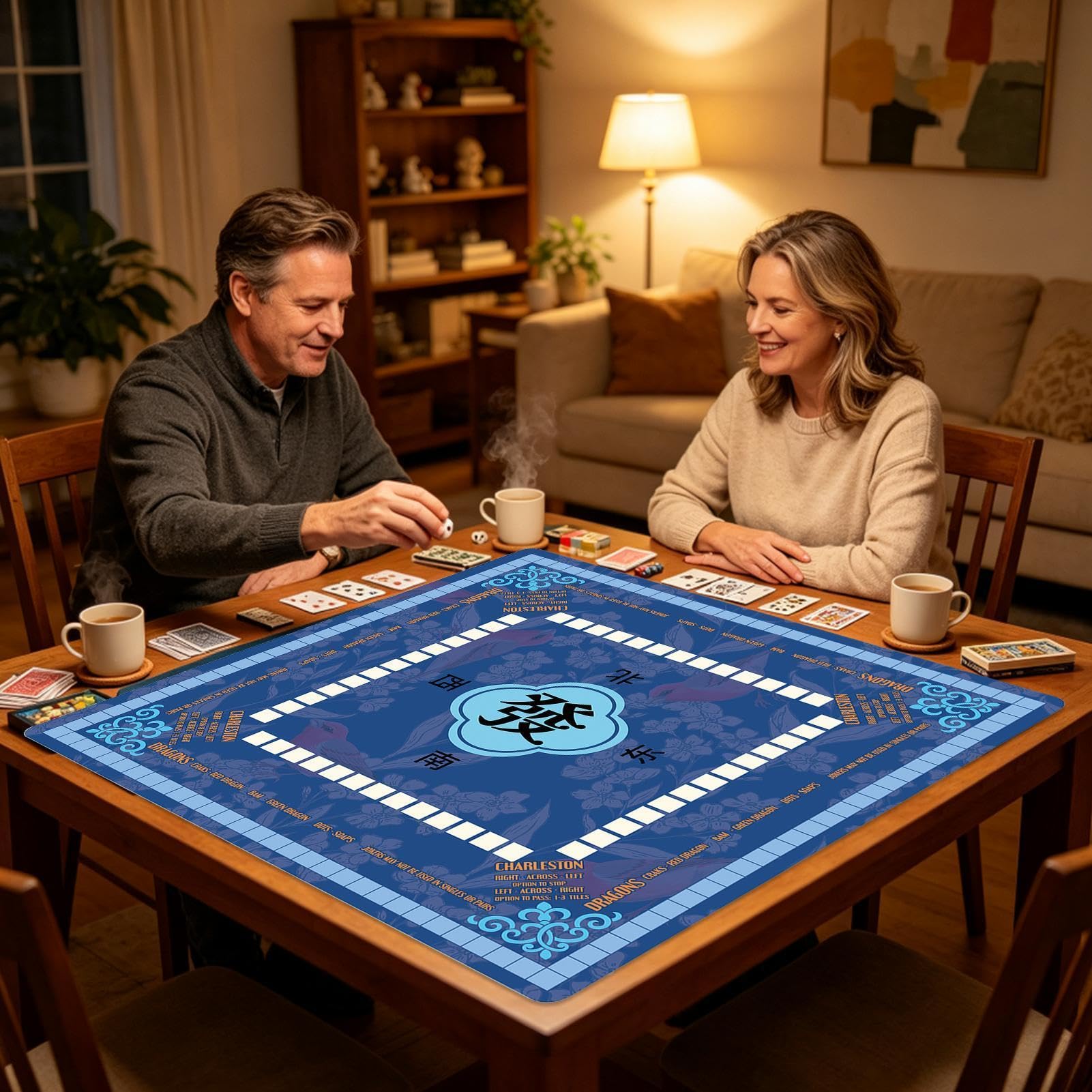 Tapis Mahjong Américain Règles Imprimées, Antidérapant Et Silencieux | Tapis De Table Mahjong En Caoutchouc Pour Soirées , Résidences Seniors, Fêtes-Rassemblements, Voyages Joueurs