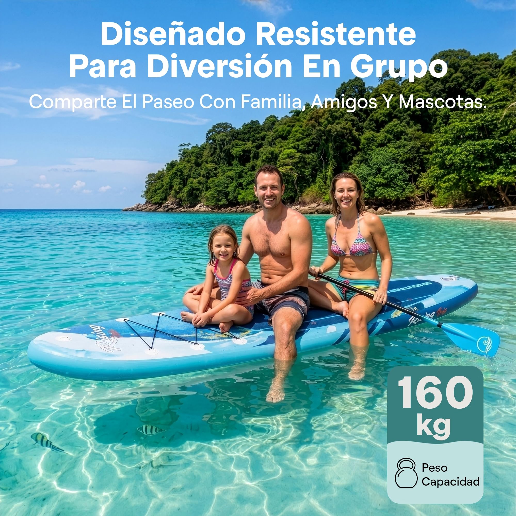 SereneLife tabla paddle surf hinchable, Paddle board, Cubierta antideslizante, Aleta inferior para remar, Estuche para guardar, Barco de pie para jovenes y adultos