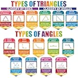 gisgfim Educational Math Posters Triangles Angles Posters for Elementary Middle School Mathematics Classroom Bulletin Board Decorations for Teachers Students Back to School Chalkboard Wall Decor