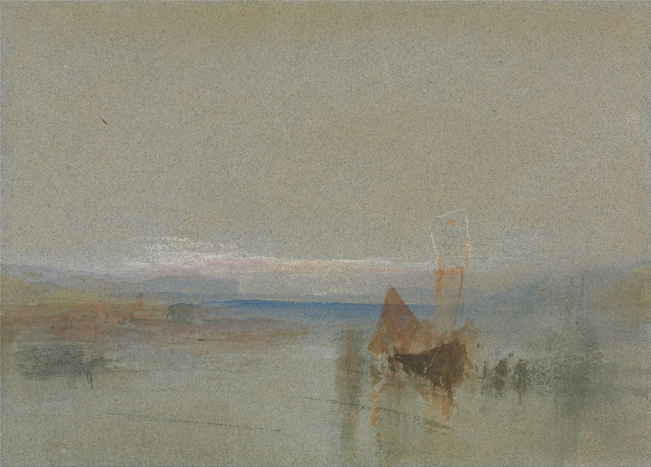 POSTERIIk Vintage Art Print Images Pictures Print Fishing Boats Becalmed off Le Havre by Mallord William Turner Modern Colour Posters for Office Home Decor 60x90cm
