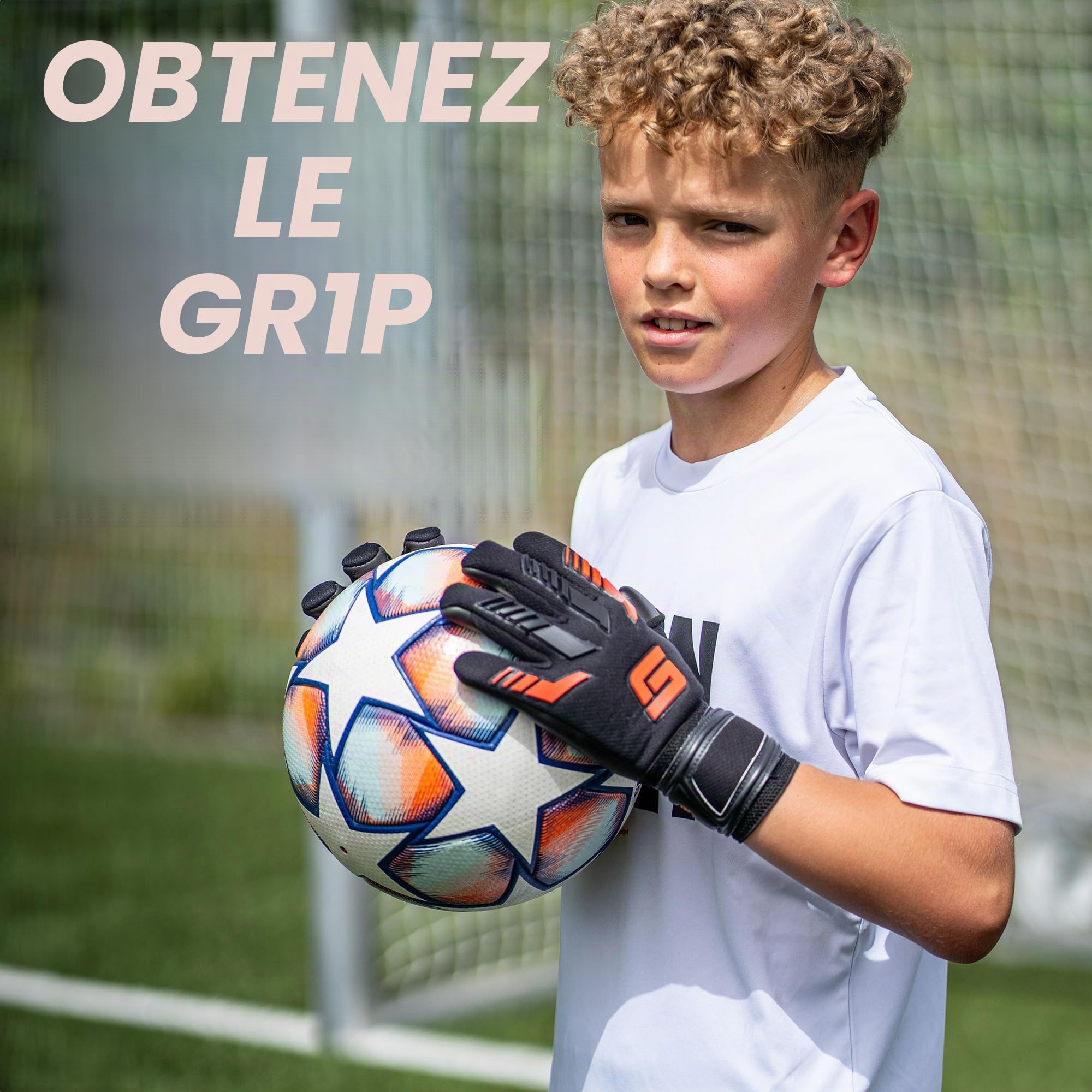 GRIPMODE Gants de Gardien de But Enfants Junior Red 2.0 - Gardien de But avec Grande Surface de réception - Gants de Football avec 3mm Griptec Latex pour Une adhérence supplémentaire - Taille 4-6