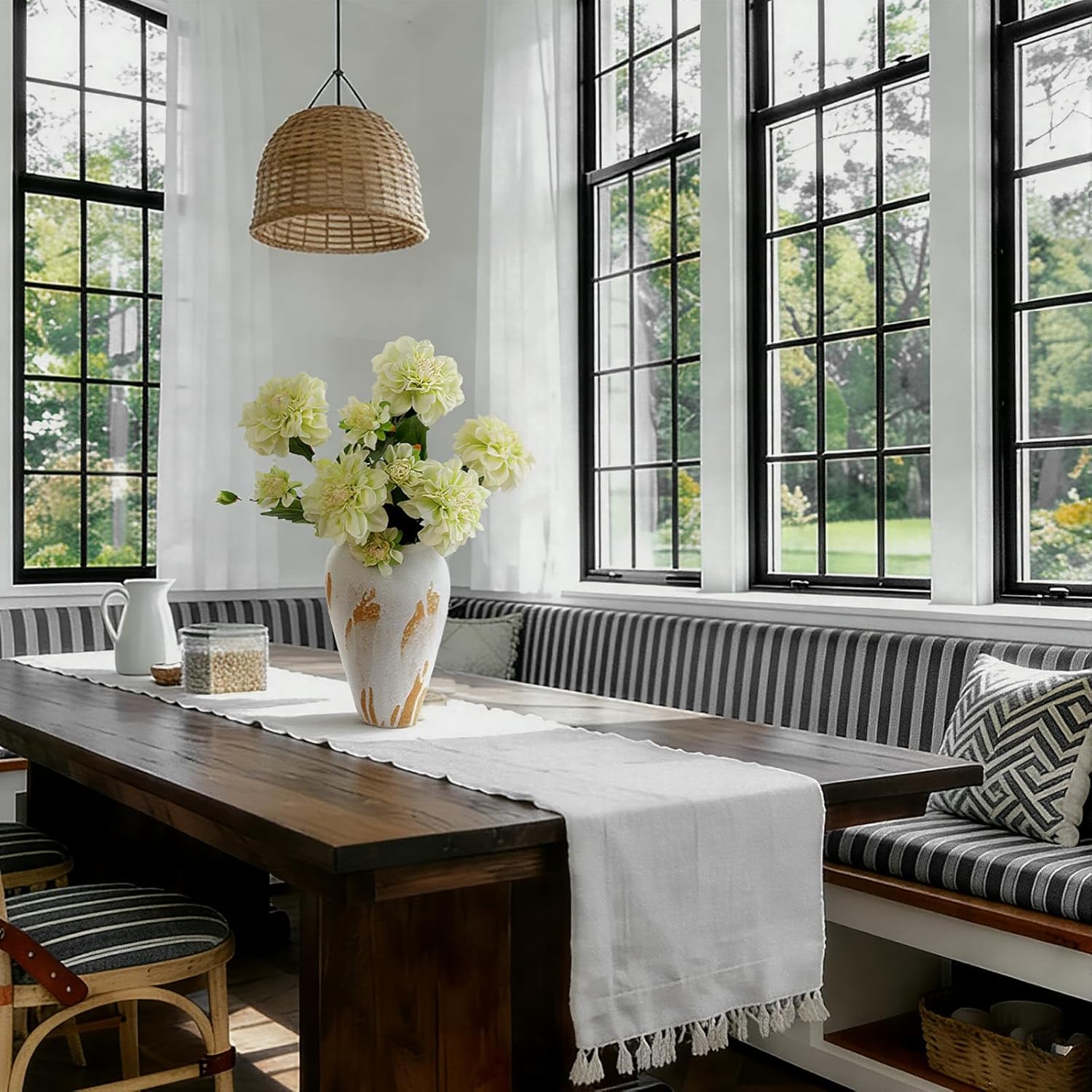 KBREE Real Touch Dahlia Artificial Flowers, 3 Pcs, 24.3” Long Stem Faux Dahlias in Natural Tones, Large Flowers Stems for Wedding Bouquet DIY, Table Centerpiece & Home Office Decor (Light Green)