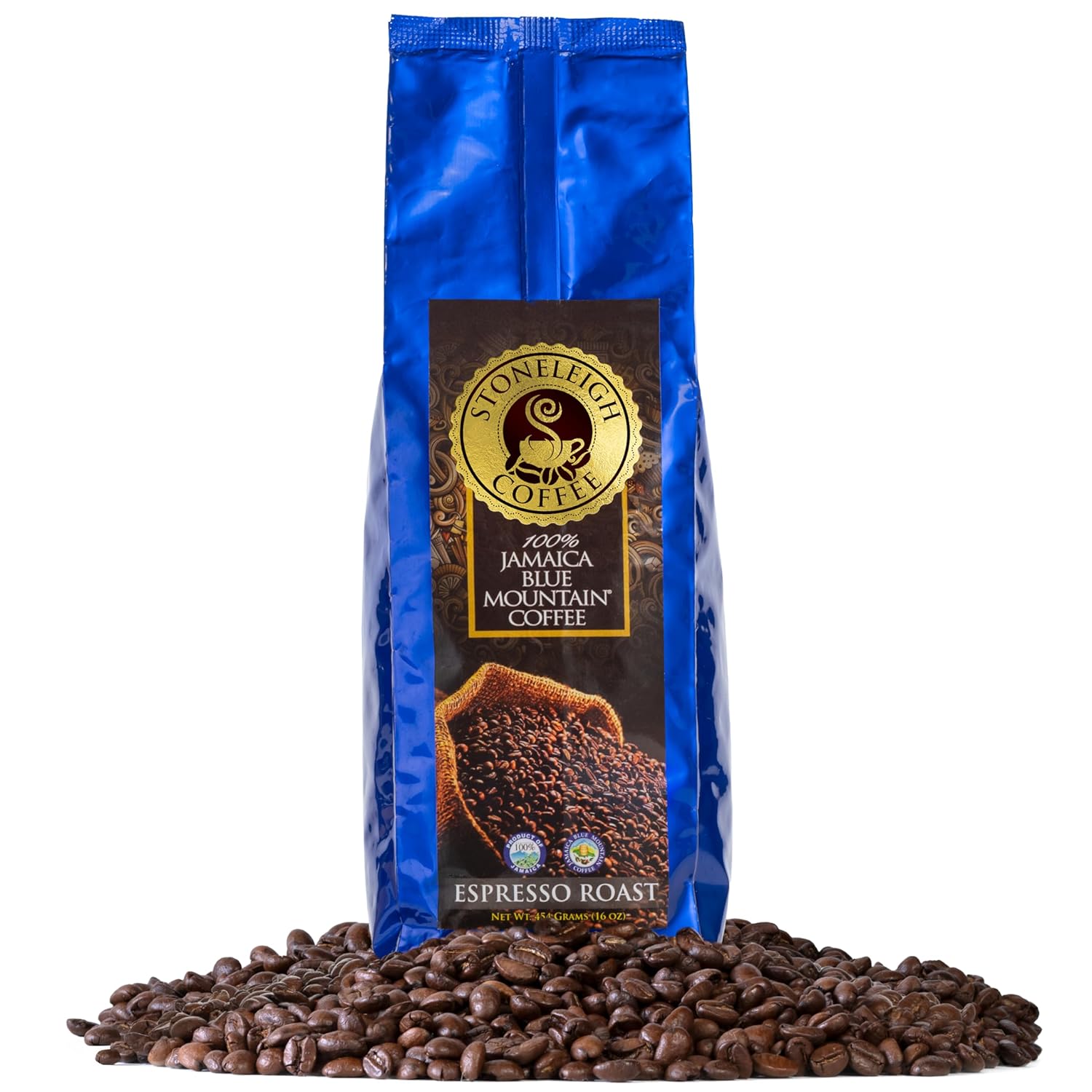 Stoneleigh Coffee – Grade A Jamaica Blue Mountain Coffee Premium Espresso Roast - 16 0zs – Genuine Jamaican Product