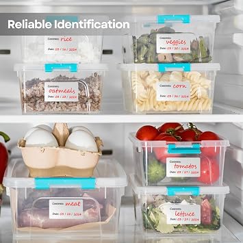 Freezer Labels Stickers - 300 White Sticky Labels (6x3 cm) - Oil & Waterproof Food Label for Jar, Pantry & Container - Personalised Stickers Label for Kitchen Organisation & Meal Prep