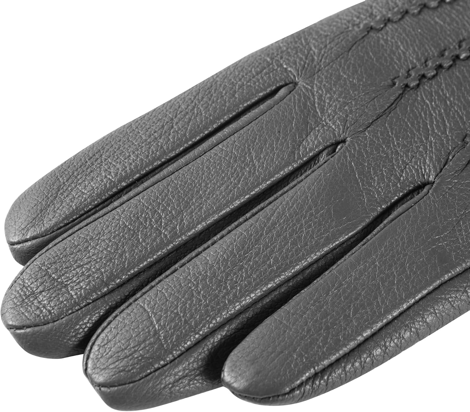 Winter Fashion Genuine Leather Gloves for Men, Cashmere Warm Lined Finger Touchscreen Texting Driving Gloves - Image 2