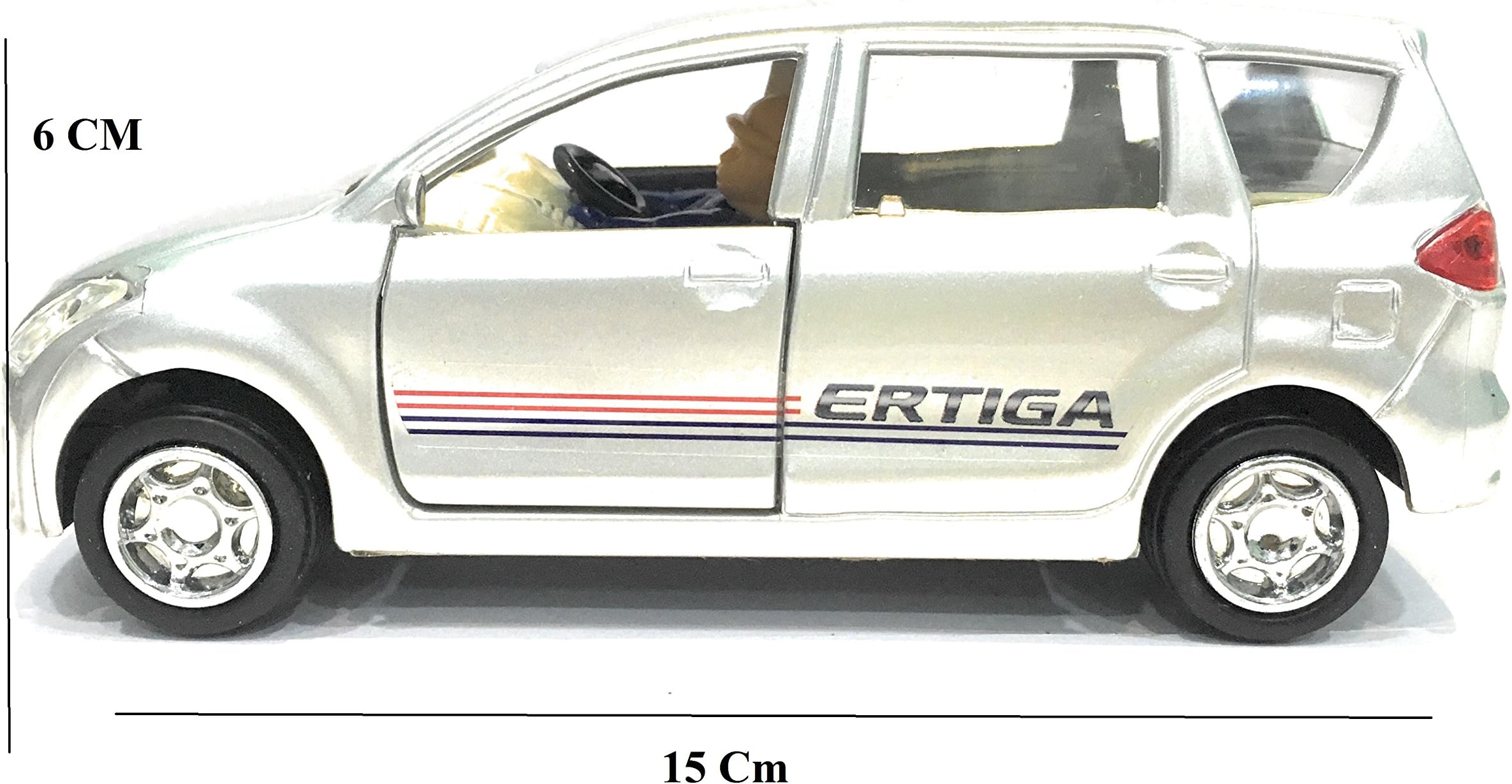 Shinsei Maruti Ertiga Car Pull Back Action Door Openable Miniature Toy (Silver)