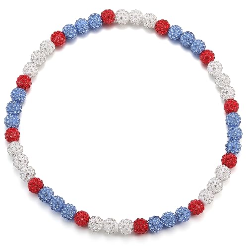 SKQIR Baseball Beaded Necklace for Men Bling Rhinestone Baseball Drip
