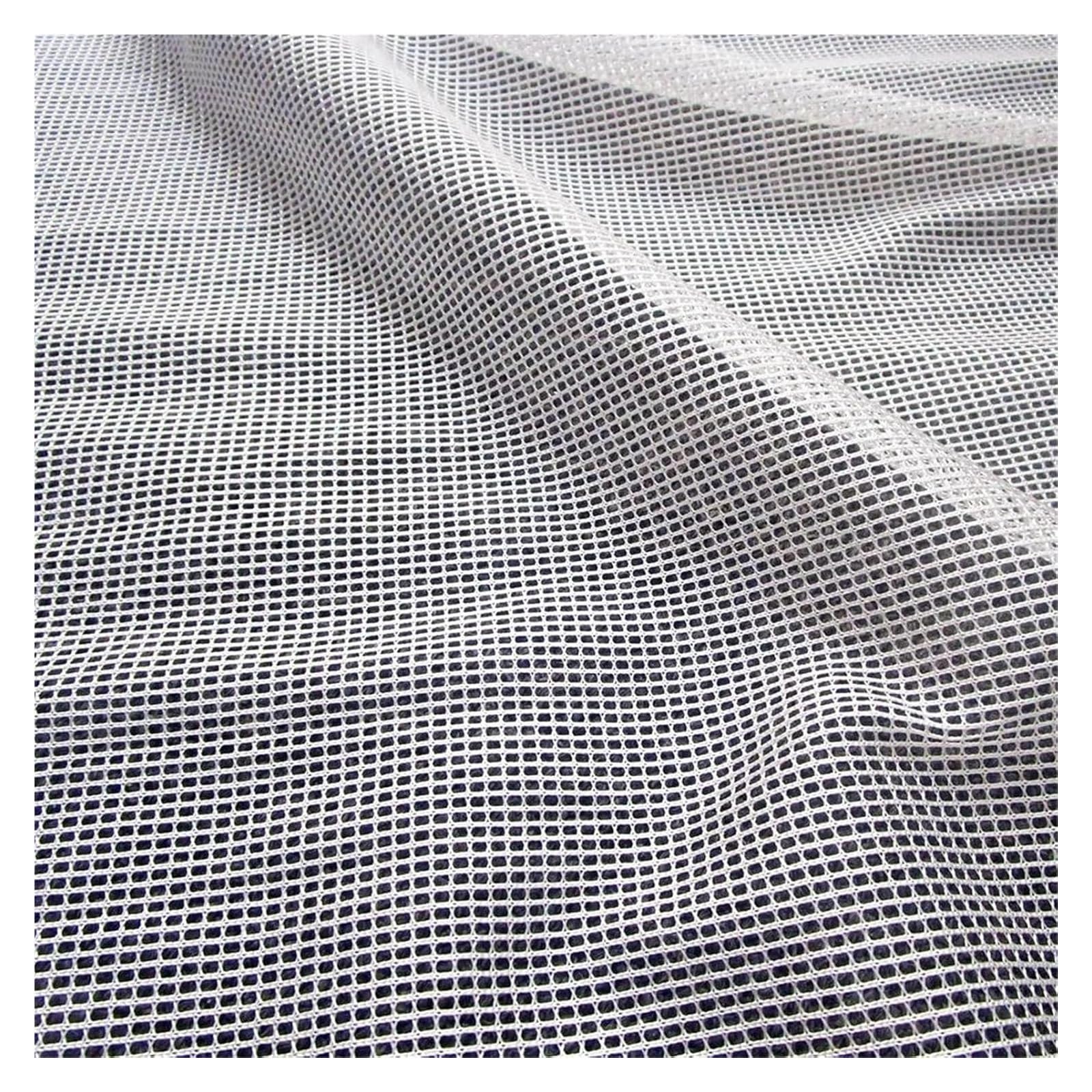 Tejido de malla para costura, Blanco negro hecho punto de la tela malla del poliéster 90x150 cm for Dration casera ropa deporte(White,Many yards not cut)