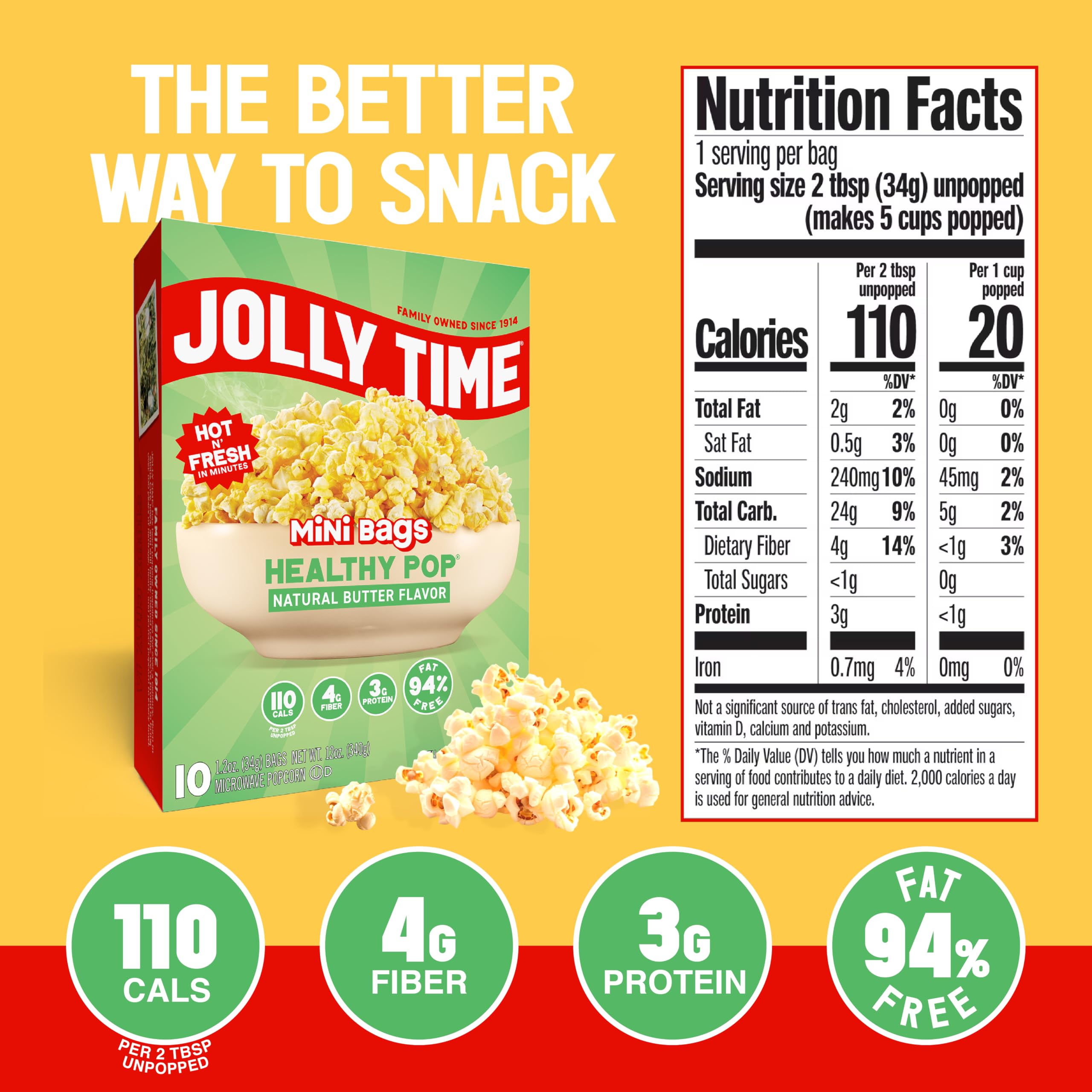 Amazon.com: Jolly Time Healthy Pop Microwave Popcorn, 1.2oz