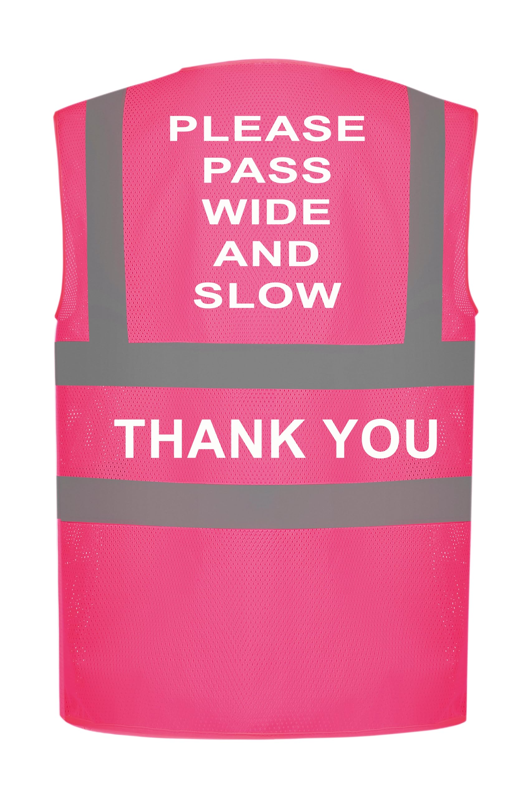 "Equestrian Horse Riding Safety Hi Viz Vest - 'Please Pass Wide And Slow'" (Pink, M)