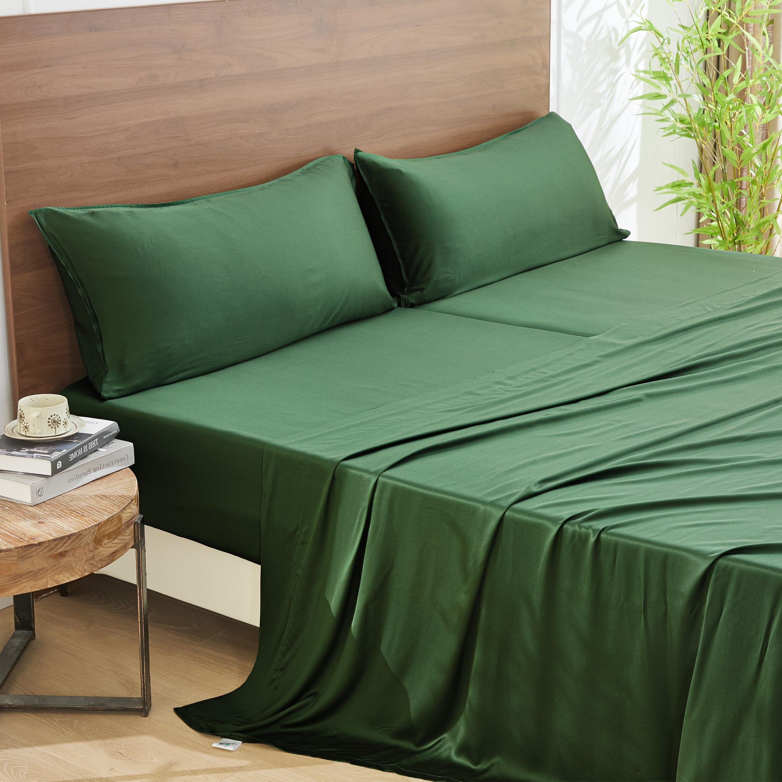 Simple Opulence 100 Viscose from Bamboo Sheet Set 5Pcs Cooling for Hot Sleepers Soft Breathable Bed Sheets Set