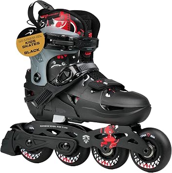 Flying Eagle L6 Lumos Jr. Kids Skates - Light Up Roller Skate, Adjustable Kids Inline Skates for Girls and Boys, LED Wheels Skate for Childrens Inline Skating Shoes