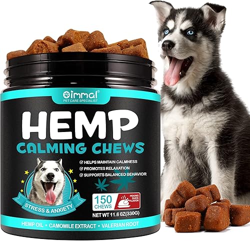 MXCZBSM Golosinas calmantes para perros 110 unidades masticables calmantes de cáñamo para perros Alivio de la ansiedad y el estrés del perro