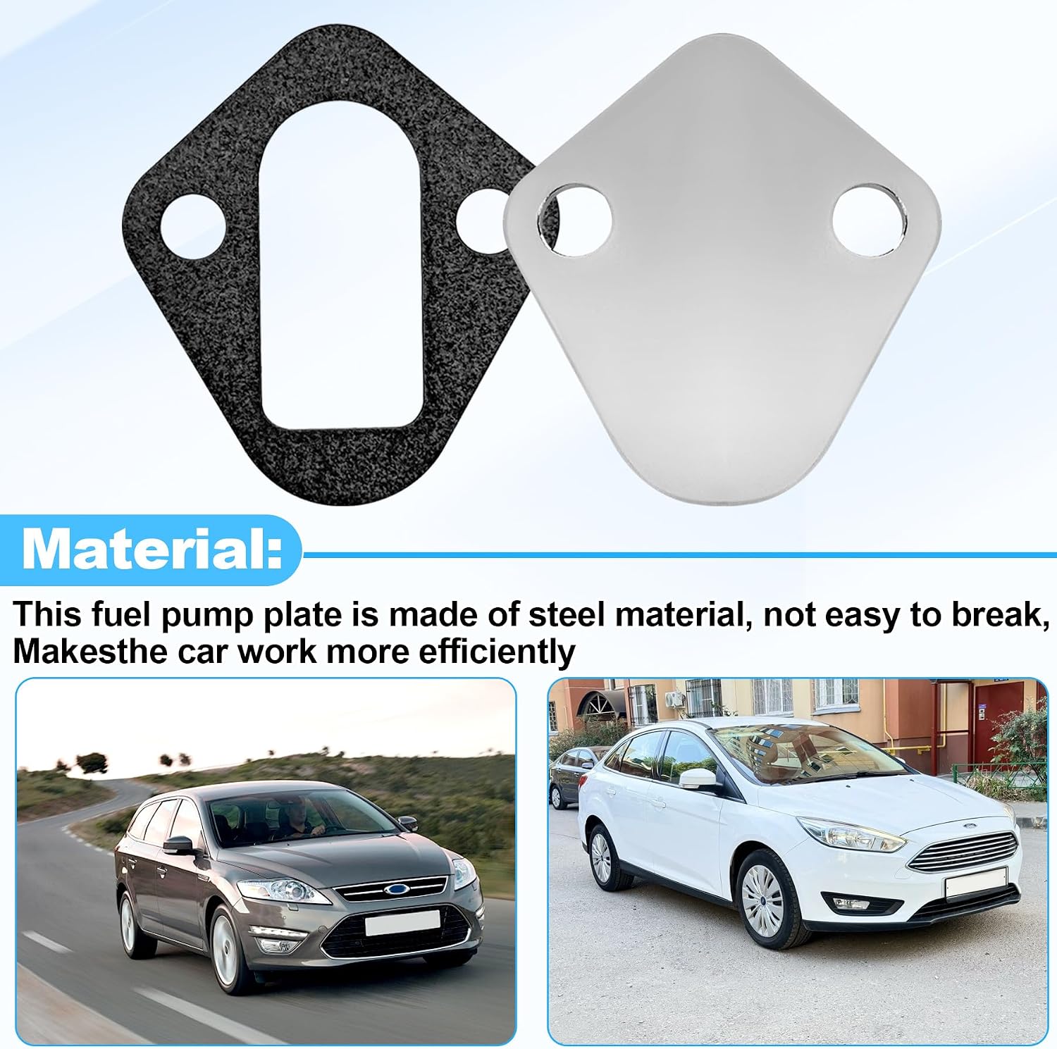 Earthtec Replacement for Small Block Ford Fuel Pump Blockk Off Chrom Steel 260 289 302 351W 2058 fuel pump block off plate