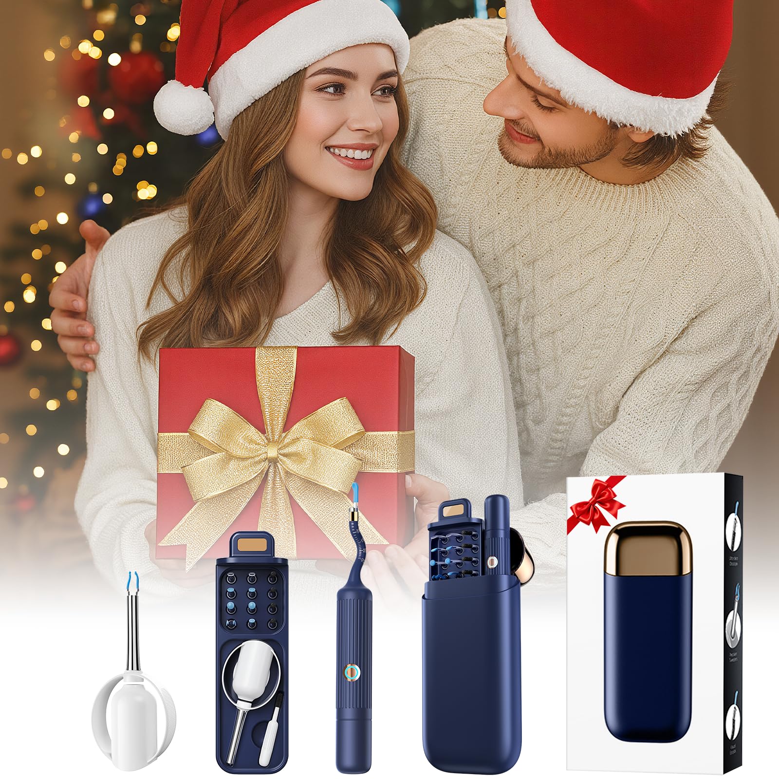Otoscope Oreille HD WiFi 1920p avec Caméra Flexible Grand Angle 360° Lumière pour Examens ORL Adultes Enfants