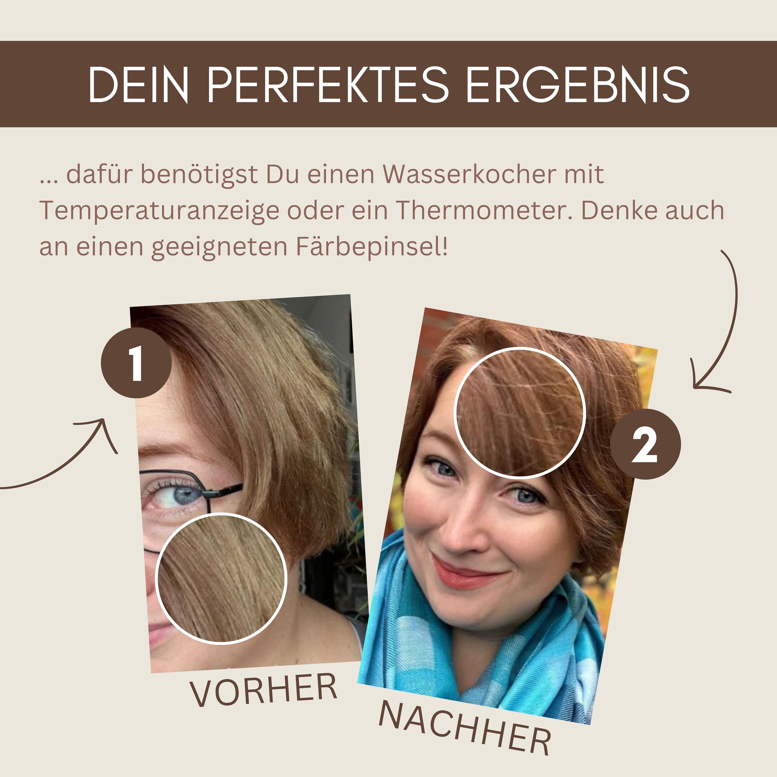 Thats me Organic® Profi Pflanzenhaarfarbe Komplettset (warm dark sahara blond) – Bio Haarfarbe ohne Chemie – Haarfarbe für gesundes Haarefärben auch während Schwangerschaft und Stillzeit