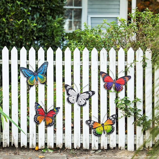 Decoración de pared de mariposas metálicas EOORAU - 5 piezas miniatura 8