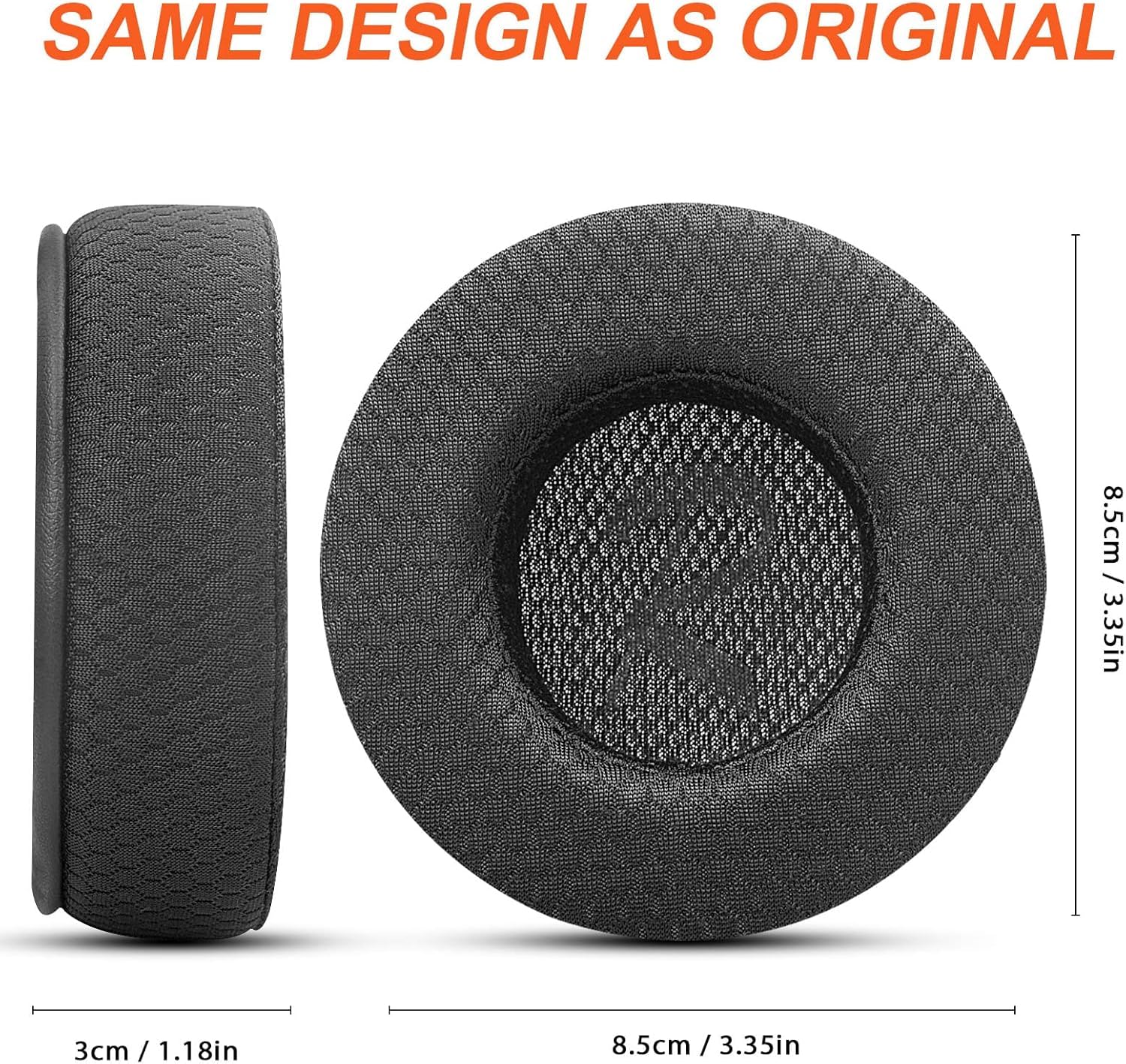Gvoears - Almohadillas para auriculares Skullcandy Hesh con cable/Hesh 2 inalámbricos, Hesh 2 almohadillas de repuesto inalámbricas, espuma viscoelástica suave y cómoda, tela de malla transpirable