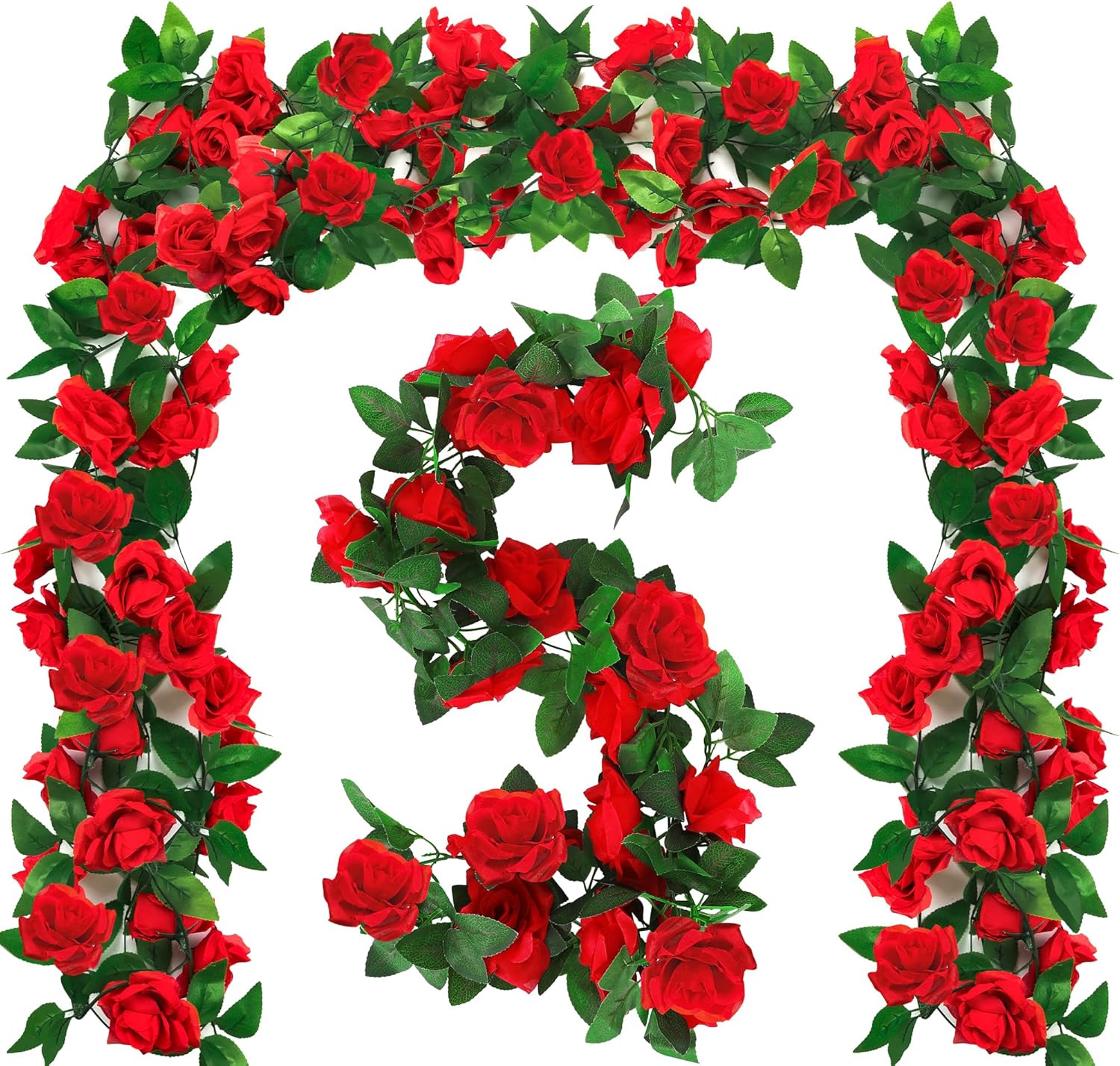 Kentucky Roses, 88.8FT Roses Derby Day Party Supplies Fake Vine Flowers Plants, Derby Day Rose Artificial Flower Hanging Indoor Rose Home Party Garden Craft Art Backdrop Decorations