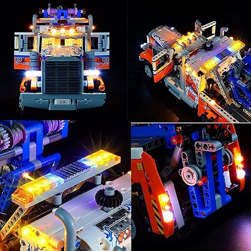 Miniatura 5 de WDDSPSH Kit de luz LED RC con sonido compatible con Lego 42128, kit de iluminación de construcción para (camión de remolque de alta resistencia)