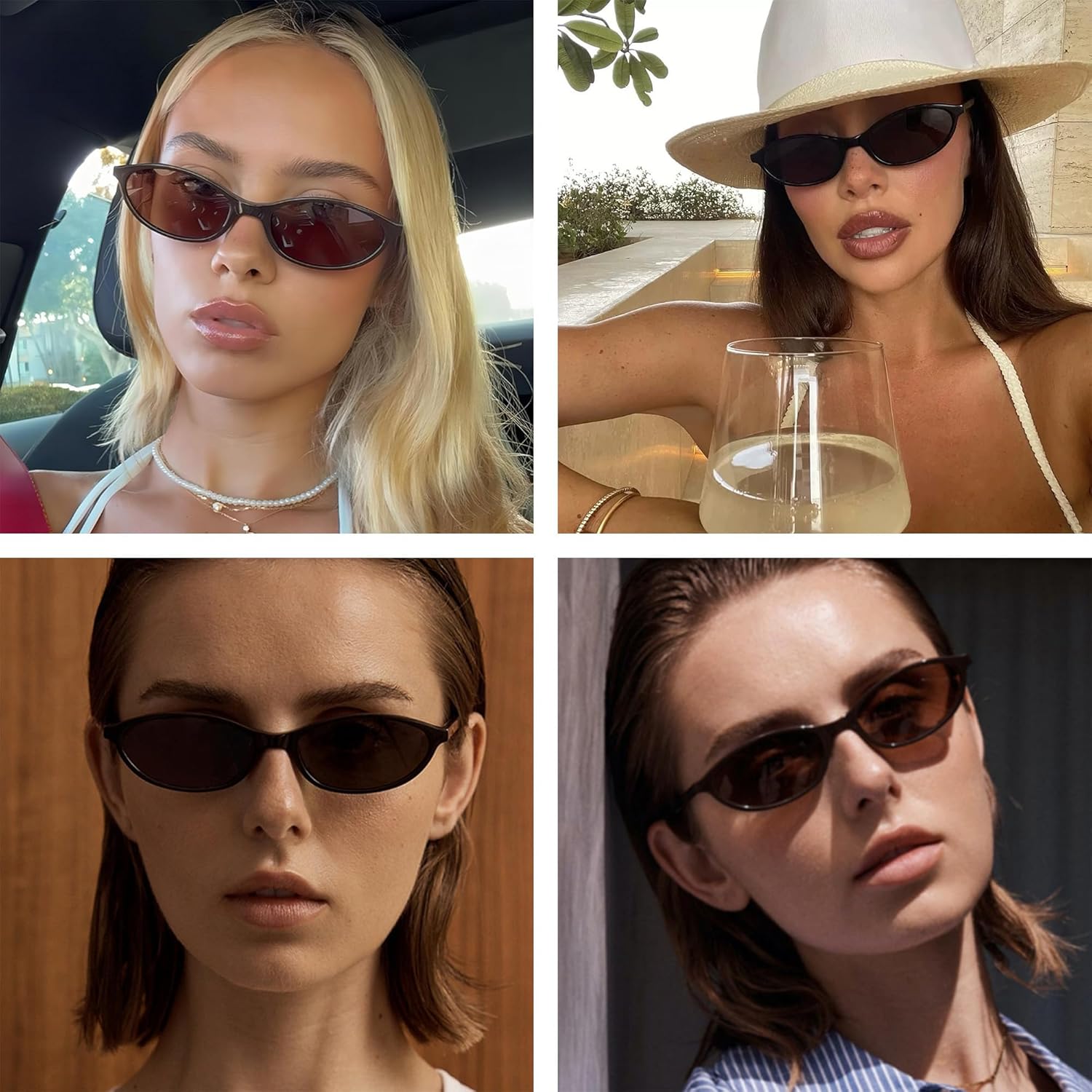 GOBIGER Rectangle Small Frame Sunglasses Fashion Designer Square Shades for women - Image 2