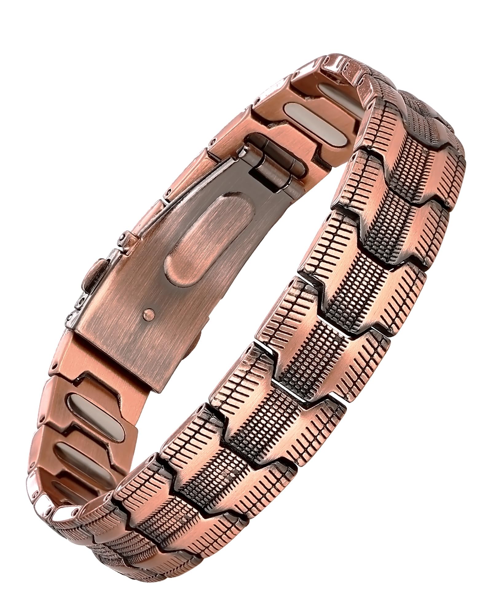 MagEnergy Bracelet en Cuivre pour Homme - Aimants Ultra-Forts de 5000 Gauss, Ajustable avec Outil de Réglage