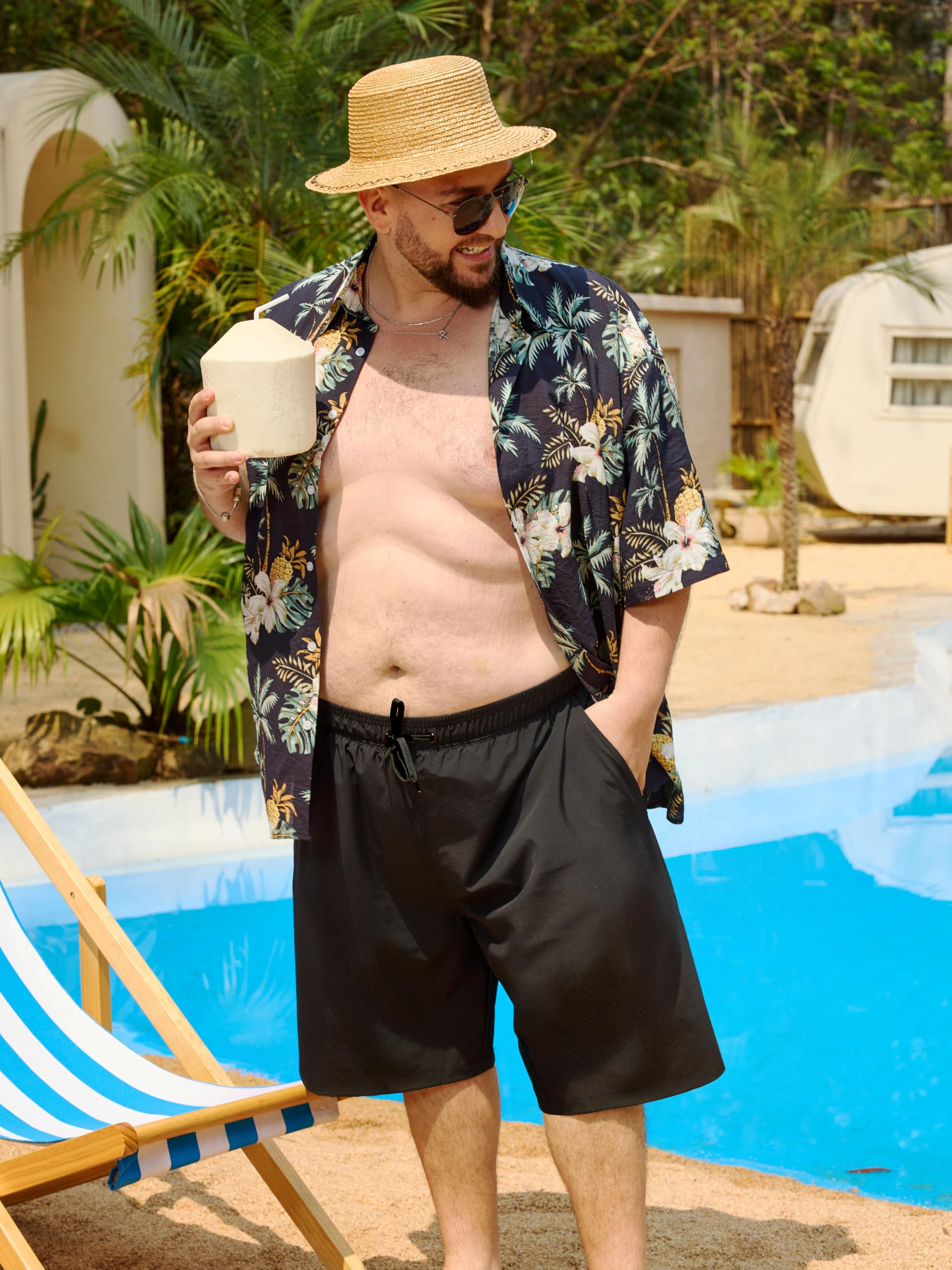 Arcweg Badehose Herren große Größen Übergrößen XXL-6XL, Boardshorts für Männer mit Netzfutter, Strand-Boardshorts, Badeanzug, Badeanzüge für Herren