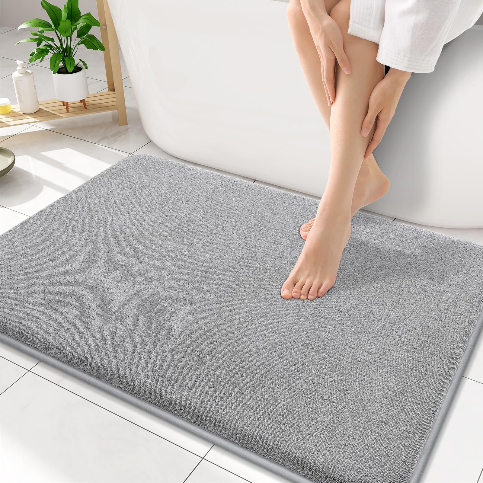 Smiry Smiry Memory Foam Bath Mat 34x21, Extra Soft Absorbent Bathroom Rugs