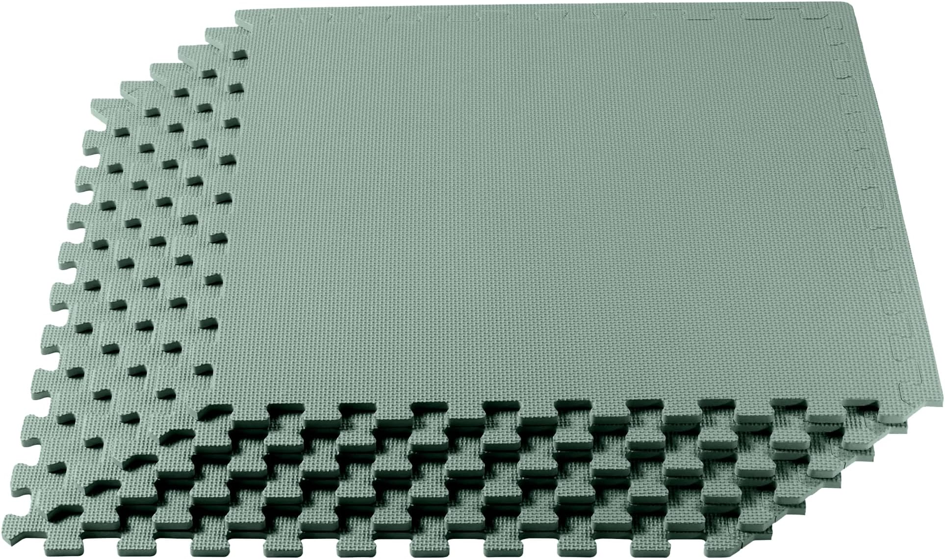 3/8" Thick Multipurpose EVA Foam Exercise Floor Mat, Interlocking Tiles, Anti-Fatigue for Home or Gym