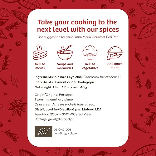 Miniatura 5 de 1.41 oz Piri Piri Peri Peri Especias Pimienta picante Chile Pimienta Entero Pod de Portugal Africano ojo de pájaro
