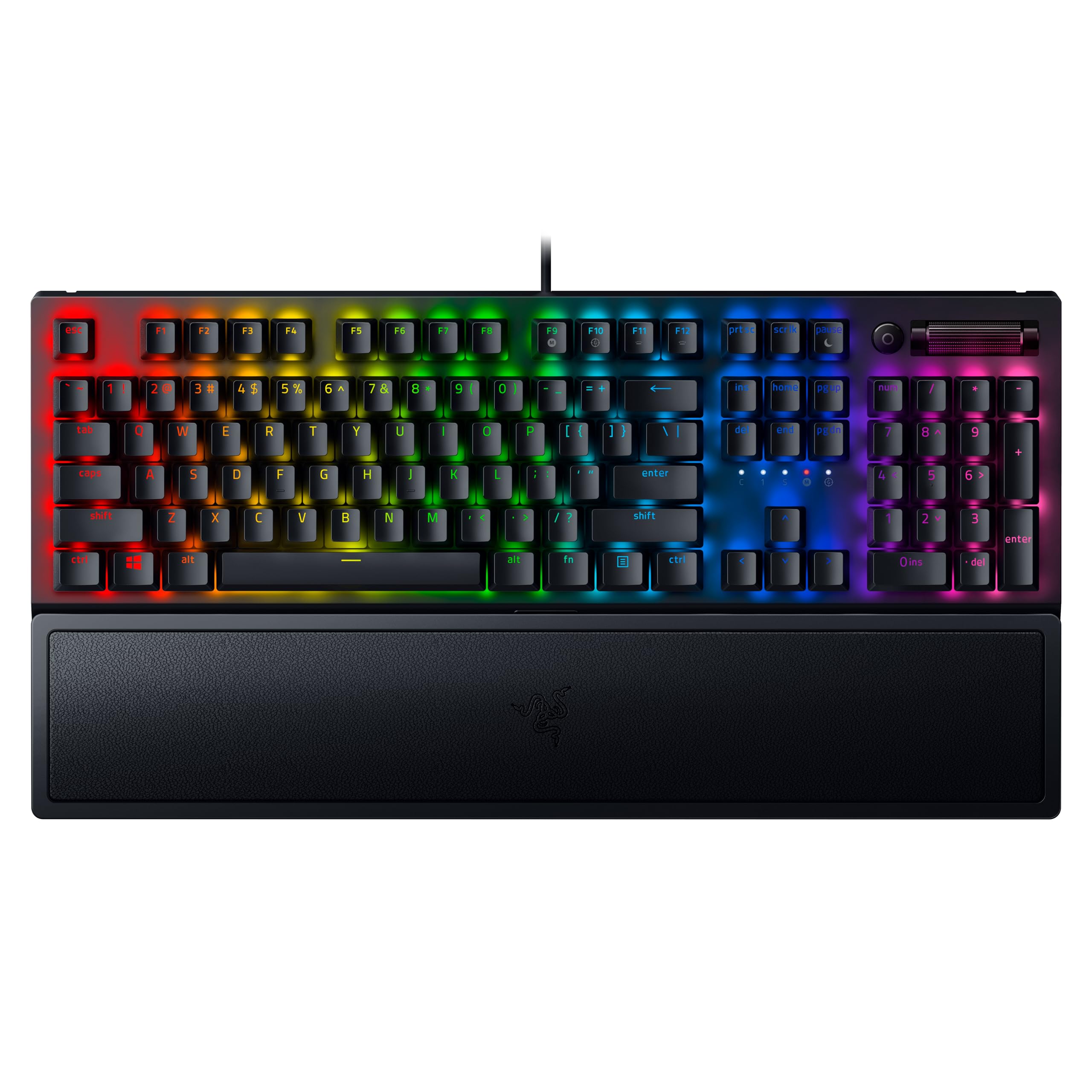 Razer BlackWidow V3 (Interruttore Verde) - Tastiera da Gioco Meccanica (Copri Tasti in ABS Doubleshot, Rullo Digitale Multifunzione e Chiave Multimediale, Poggiapolsi) QWERTY Layout US | Nero